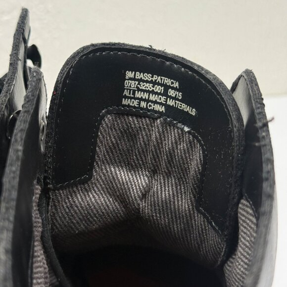 GH Bass & Co Patricia Combat Lace-Up Boots Black Faux Leather Size 9M - Picture 13 of 13